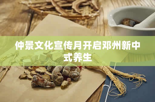 仲景文化宣传月开启邓州新中式养生
